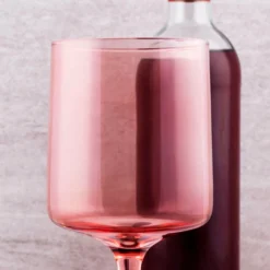 Mid Century Wine Glass - Blush - 13.5 Ounce -Endurance Sales Mid Century Wine Glass Blush scene2