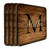 WOODEN SQUARE COASTERS - CUSTOMIZABLE - MONOGRAM - SET OF 4 -Endurance Sales SquareWoodCoaster Monogram 800x800 Set