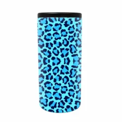 CHEETAH DESIGN STAINLESS STEEL CAN AND BOTTLE COOLER - 12 OZ - SLIM 10 CHEETAH DESIGN STAINLESS STEEL CAN AND BOTTLE COOLER - 12 OZ - SLIM -Endurance Sales StainlessSteelKoozie BLUECheetah Main 800