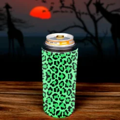 CHEETAH DESIGN STAINLESS STEEL CAN AND BOTTLE COOLER - 12 OZ - SLIM 8 CHEETAH DESIGN STAINLESS STEEL CAN AND BOTTLE COOLER - 12 OZ - SLIM -Endurance Sales StainlessSteelKoozie GreenCheetah Scene 800 2