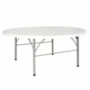 Round White Granite Bi-Fold Plastic Table With Carrying Handle - 6-Foot 1 Round White Granite Bi-Fold Plastic Table With Carrying Handle - 6-Foot -Endurance Sales TB ROUND 72