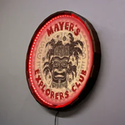 Custom LED Wood Barrel Top Sign - Tiki Bar -Endurance Sales TIKI BAR LISTING 3