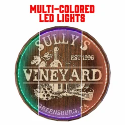 Custom LED Wood Barrel Top Sign - Vineyard -Endurance Sales VINEYARD LISTING 1