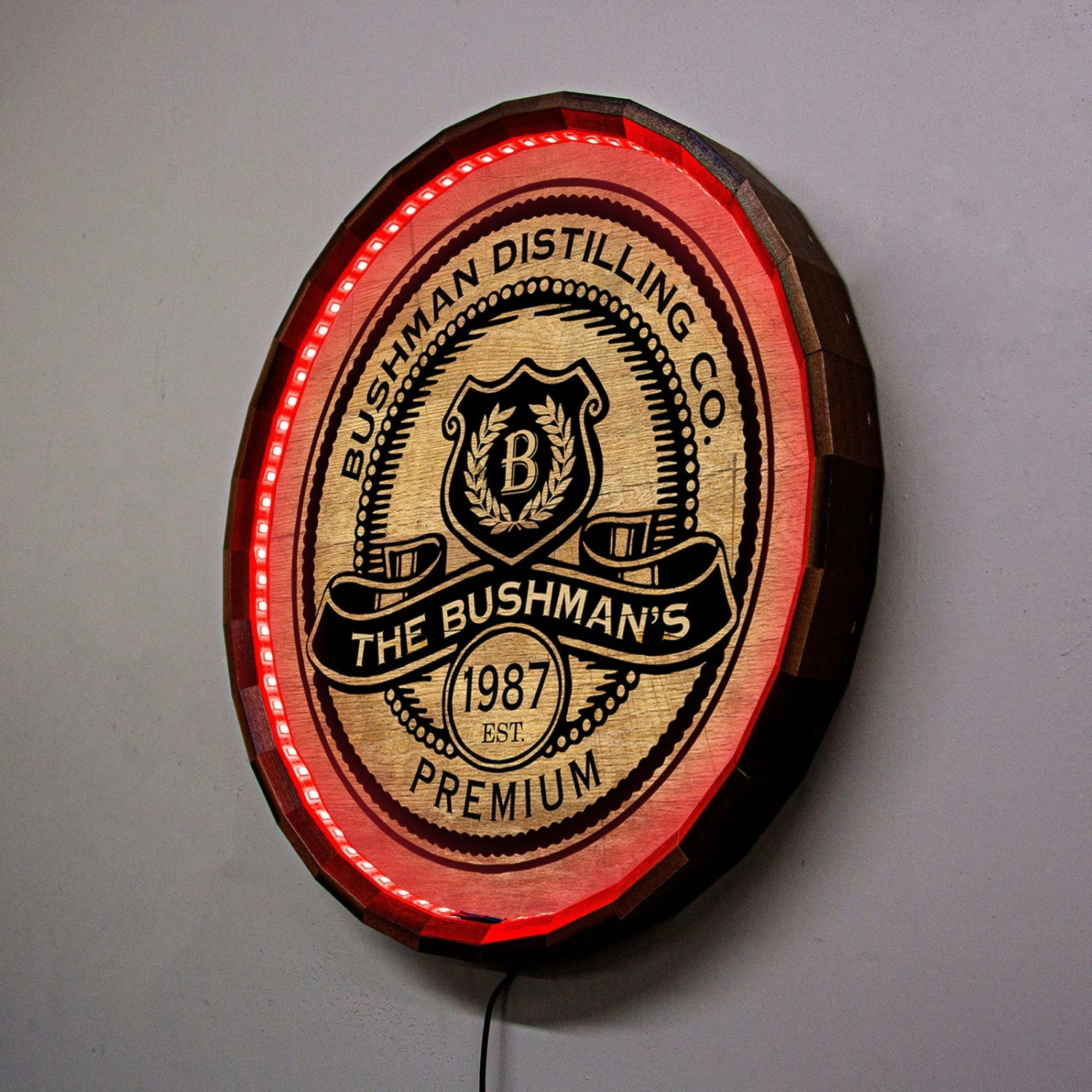 Custom LED Wood Barrel Top Sign - Premium 7 Custom LED Wood Barrel Top Sign - Premium - Image 5