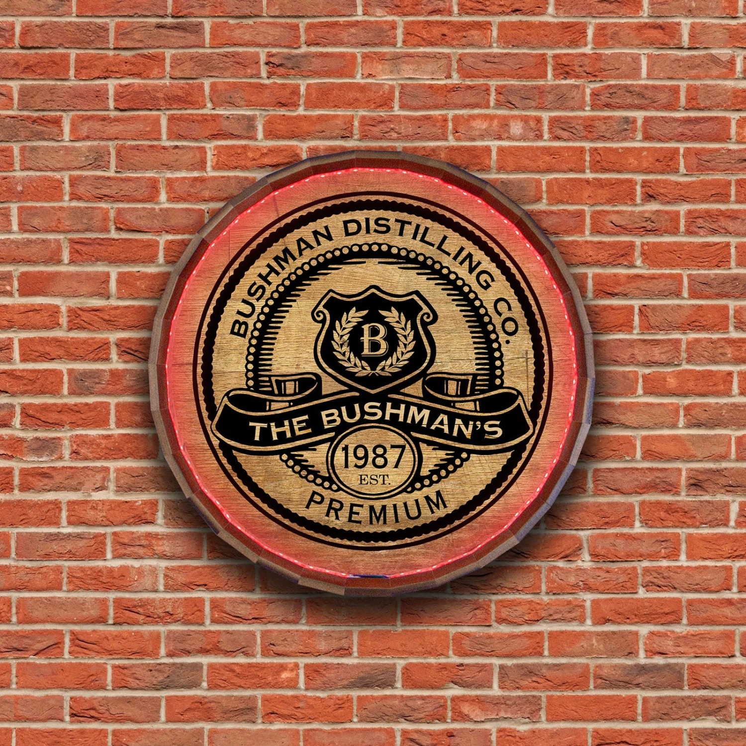 Custom LED Wood Barrel Top Sign - Premium 4 Custom LED Wood Barrel Top Sign - Premium - Image 2