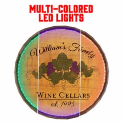 Custom LED Wood Barrel Top Sign - Wine Cellar -Endurance Sales WINE CELLAR LISTING 1