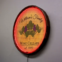 Custom LED Wood Barrel Top Sign - Wine Cellar -Endurance Sales WINE CELLAR LISTING 3