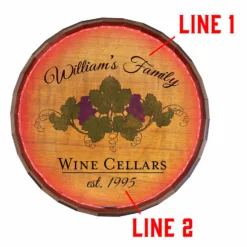 Custom LED Wood Barrel Top Sign - Wine Cellar -Endurance Sales WINE CELLAR LISTING CUSTOM