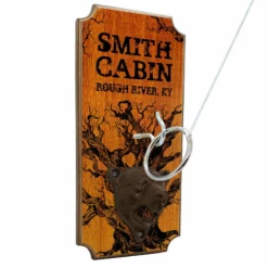 CUSTOMIZABLE Wall Mounted Ring Toss Game With Bottle Opener - Cabin