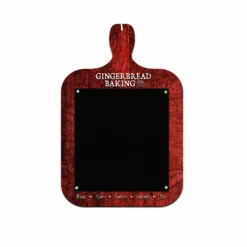 WOOD PLAQUE MENU - CUTTING BOARD SHAPED CHALKBOARD - GINGERBREAD BAKERY - GREEN -Endurance Sales WOODPLAQUEMENU CUTTINGBOARDSHAPEDCHALKBOARDHOLLIDAYTHEMED RED WHITE