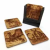 Wooden Coasters - Mythological Creatures - Set Of 4 W/ Coaster Caddy -Endurance Sales Wood Coaster All mythological web