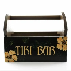 CUSTOMIZABLE WOODEN CONDIMENT CADDY - TIKI 11 CUSTOMIZABLE WOODEN CONDIMENT CADDY - TIKI -Endurance Sales Wooden condiment caddy3