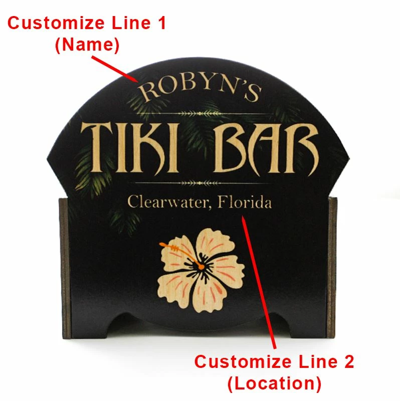 CUSTOMIZABLE WOODEN CONDIMENT CADDY - TIKI 5 CUSTOMIZABLE WOODEN CONDIMENT CADDY - TIKI - Image 3