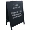 A-Frame Sidewalk Chalkboard Sign – Double Sided - Black Wood Frame -Endurance Sales a frame sign black finish angle