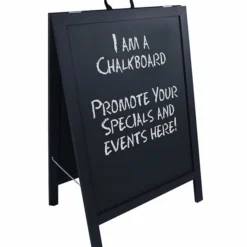 A-Frame Sidewalk Chalkboard Sign – Double Sided - Black Wood Frame
