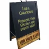 "ADD YOUR NAME" A-Frame Sidewalk Chalkboard Sign – Double Sided - Wood Finish Options - Design 1 -Endurance Sales a frame sign with nat ayn board angle