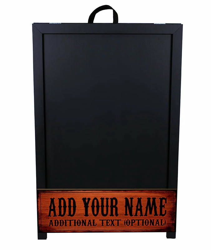 "ADD YOUR NAME" A-Frame Sidewalk Chalkboard Sign – Double Sided - Wood Finish Options - Design 2 4 "ADD YOUR NAME" A-Frame Sidewalk Chalkboard Sign – Double Sided - Wood Finish Options - Design 2 - Image 2