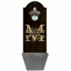 Custom Round Top Plaque With Cap Catcher - Family Monogram -Endurance Sales add your family name curved top bottle opener with cap catcher wood