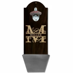 Custom Round Top Plaque With Cap Catcher - Family Monogram