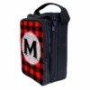 Bartender Tote Bag - ADD YOUR NAME Plaid Patterns -Endurance Sales add your name bar tote front plaid monogram red