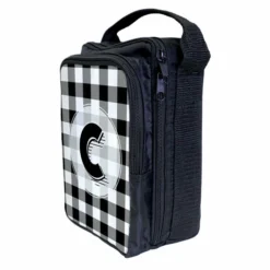 Bartender Tote Bag - ADD YOUR NAME Plaid Patterns 13 Bartender Tote Bag - ADD YOUR NAME Plaid Patterns -Endurance Sales add your name bar tote side plaid monogram white