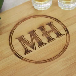 Personalized Bamboo Cutting Board And Shot Glass Set 9 Personalized Bamboo Cutting Board And Shot Glass Set -Endurance Sales add your name cutting board bamboo close