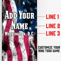 Customizable Wall Mounted Folding Ring Toss - American Flag Smoke -Endurance Sales american flag custom ringtoss listing 7