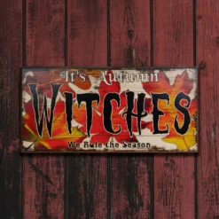 Customizable Large Vintage Wooden Bar Sign - It's Autumn Witches - 11 3/4" X 23 3/4" -Endurance Sales autumn witches web 3