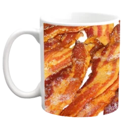 Custom Coffee Mug - Bacon Background - 11 Ounce