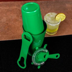 4 Piece Bar Set With V-Rod® - Emerald Green -Endurance Sales bar set emerald green scene2