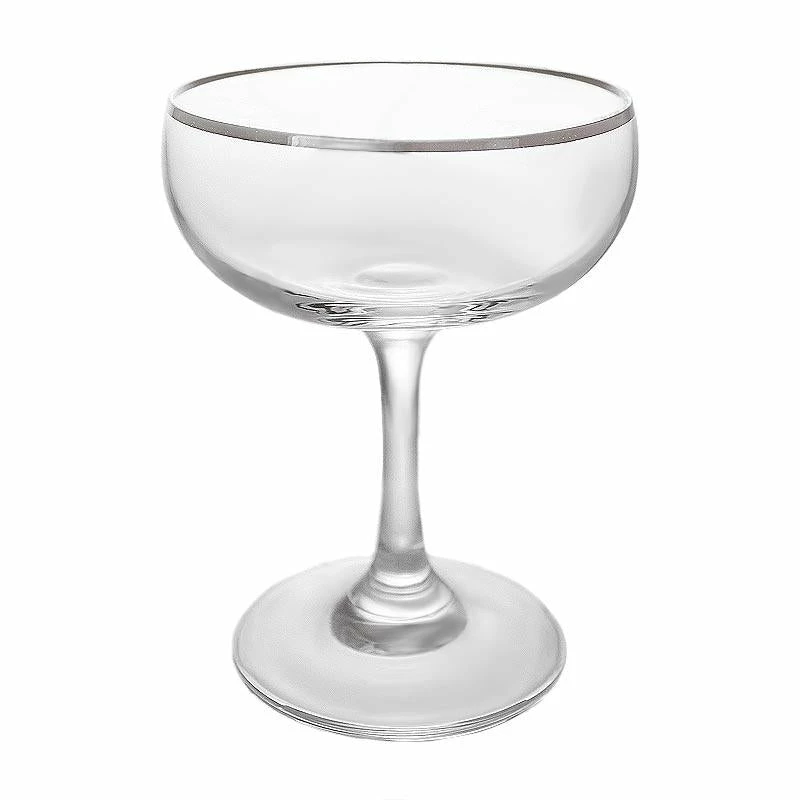 BarConic® Glassware - Silver Rimmed Coupe Cocktail Glass - 7 Oz 3 BarConic® Glassware - Silver Rimmed Coupe Cocktail Glass - 7 Oz
