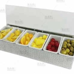 BarConic® Hammered Stainless Steel Condiment Holder - 6 Pint -Endurance Sales barconic hammered stainless steel condiment holder 6 pint bpc 4