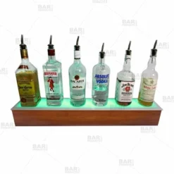 BarConic® LED Liquor Bottle Display Shelf - 1 Step - Wild Cherry - Several Lengths 18 BarConic® LED Liquor Bottle Display Shelf - 1 Step - Wild Cherry - Several Lengths -Endurance Sales barconic led liquor bottle display shelf 1 step wild cherry bpc 1