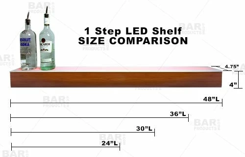 BarConic® LED Liquor Bottle Display Shelf - 1 Step - Wild Cherry - Several Lengths 10 BarConic® LED Liquor Bottle Display Shelf - 1 Step - Wild Cherry - Several Lengths - Image 8