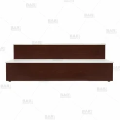 BarConic® LED Liquor Bottle Display Shelf - 2 Steps - Mahogany - Several Lengths -Endurance Sales barconic led liquor bottle display shelf 2 step mahogany bpc 1