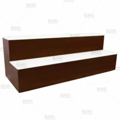 BarConic® LED Liquor Bottle Display Shelf - 2 Steps - Mahogany - Several Lengths -Endurance Sales barconic led liquor bottle display shelf 2 step mahogany bpc 2