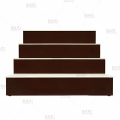 BarConic® LED Liquor Bottle Display Shelf - 4 Steps - Mahogany - Several Lengths -Endurance Sales barconic led liquor bottle display shelf 4 step mahogany bpc 1