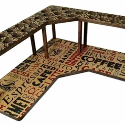 Counter Caddies™ - "BARISTA" Themed Artwork - Corner Shelf - W/ K-CUP Holes