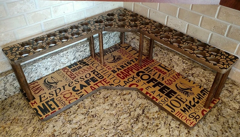 Counter Caddies™ - "BARISTA" Themed Artwork - Corner Shelf - W/ K-CUP Holes 7 Counter Caddies™ - "BARISTA" Themed Artwork - Corner Shelf - W/ K-CUP Holes - Image 5