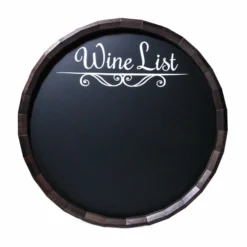 Bar & Menu Chalkboard Barrel Top Tavern Signs (Several Styles Available) -Endurance Sales barr chalk winelist chalk barrel top bar sign fromt