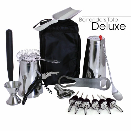 Bartender's Tote – Stainless Steel DELUXE (17pc) 3 Bartender's Tote – Stainless Steel DELUXE (17pc)