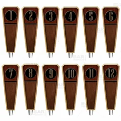 Numbered Beer Tap Handles - Oak Wood - Emblem 9 Numbered Beer Tap Handles - Oak Wood - Emblem -Endurance Sales beer tap handle numbers2 8in web display bp