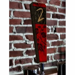 Numbered Beer Tap Handles - Oak Wood - Red / Black Grunge -Endurance Sales beer tap handle numbers3 8in web action bp