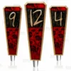 Numbered Beer Tap Handles - Oak Wood - Red / Black Grunge -Endurance Sales beer tap handle numbers3 8in web main bp800