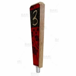 Numbered Beer Tap Handles - Oak Wood - Red / Black Grunge -Endurance Sales beer tap handle numbers3 8in web side bp