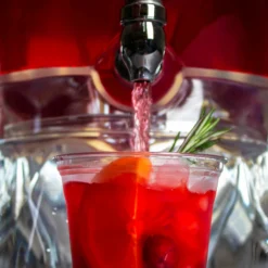 Beverage Dispenser W/garnish Tray Lid - 3.5 Gallon -Endurance Sales beverage dispencer with garnish tray scene3