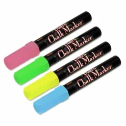 4 Piece Broad Point Chalk Marker Set (Fluorescent Red, Blue, Green & Yellow) -Endurance Sales bistro chalk marker fluorescent colored