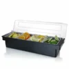 Black Condiment Holder (Fruit Trays) With Ice Compartment -Endurance Sales black compartment condiment holder tray fruit trays