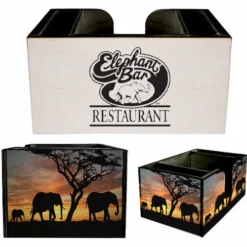Customizable Wooden Bar Caddy W/ Black Interior -Endurance Sales black logo example web image 2