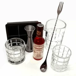 Block Whiskey Kit With Gunmetal Plated Bar Tools